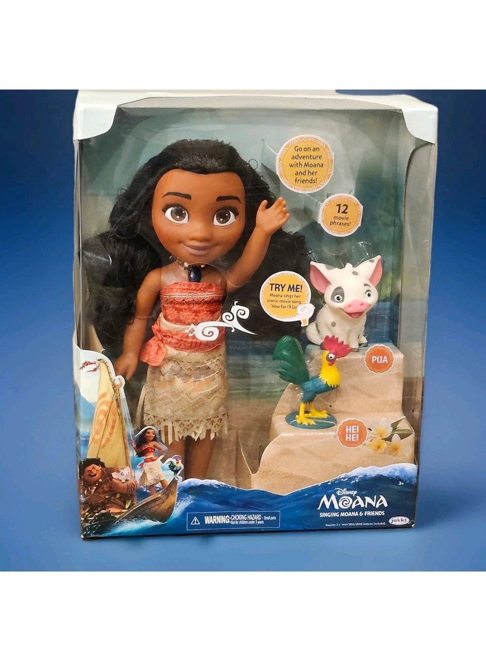 Jakks Disney Moana Singing 15” Adventure Doll with Pau, HeiHei Playset 2016 NRFB